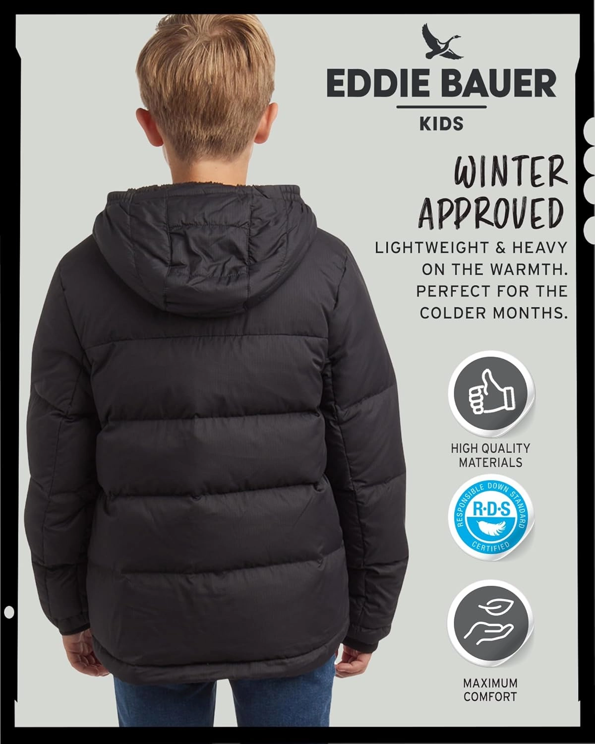 Eddie Bauer Boys' Winter Jacket - Heavyweight Quilted Down Jacket - Insulated Hooded Outerwear Coat for Boys (5-16)