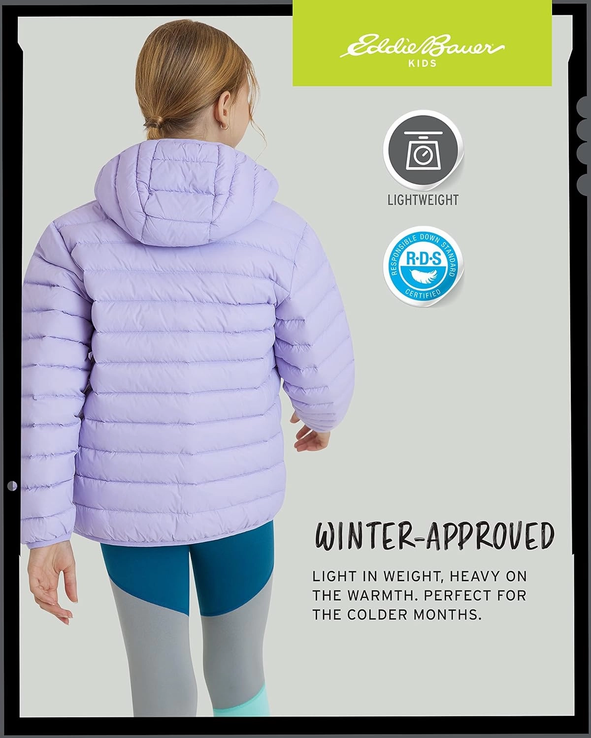 Eddie Bauer Girls' Jacket - CirrusLite Weather Resistant Down Coat for Girls - Insulated Quilted Bubble Puffer (3-20)