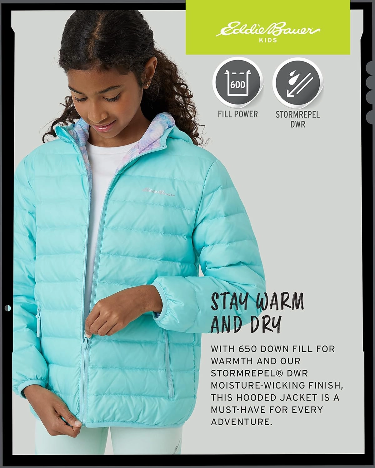 Eddie Bauer Girls' Jacket - CirrusLite Weather Resistant Down Coat for Girls - Insulated Quilted Bubble Puffer (3-20)