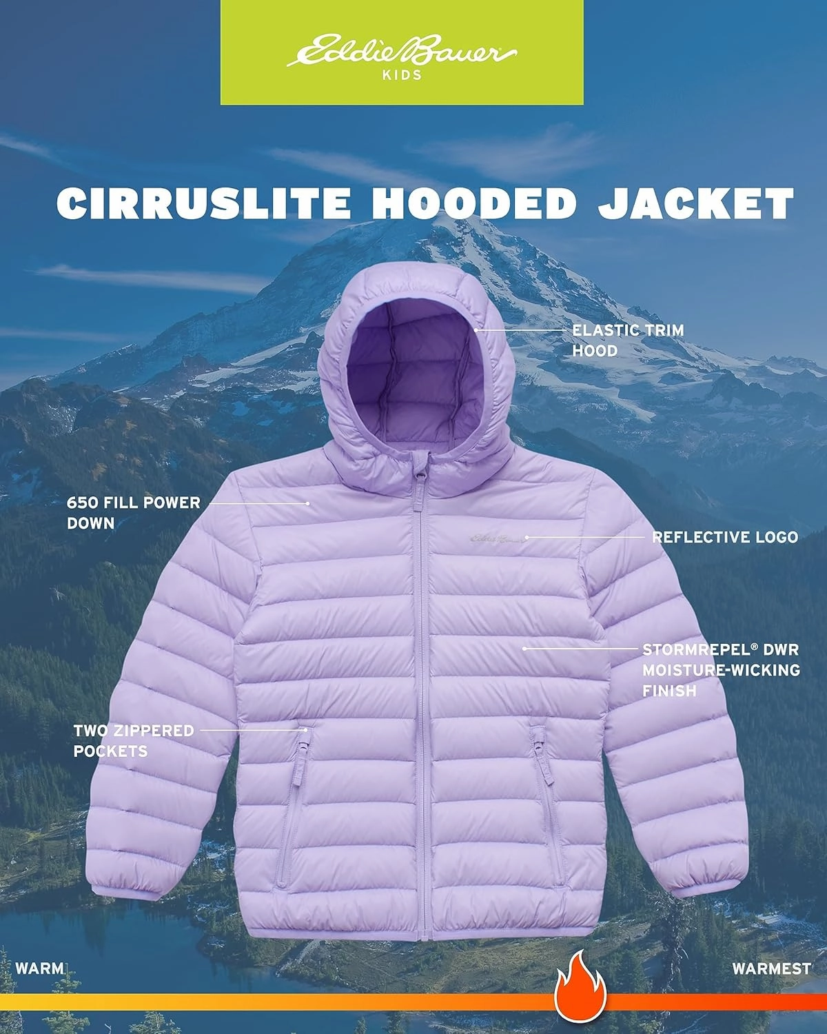 Eddie Bauer Girls' Jacket - CirrusLite Weather Resistant Down Coat for Girls - Insulated Quilted Bubble Puffer (3-20)