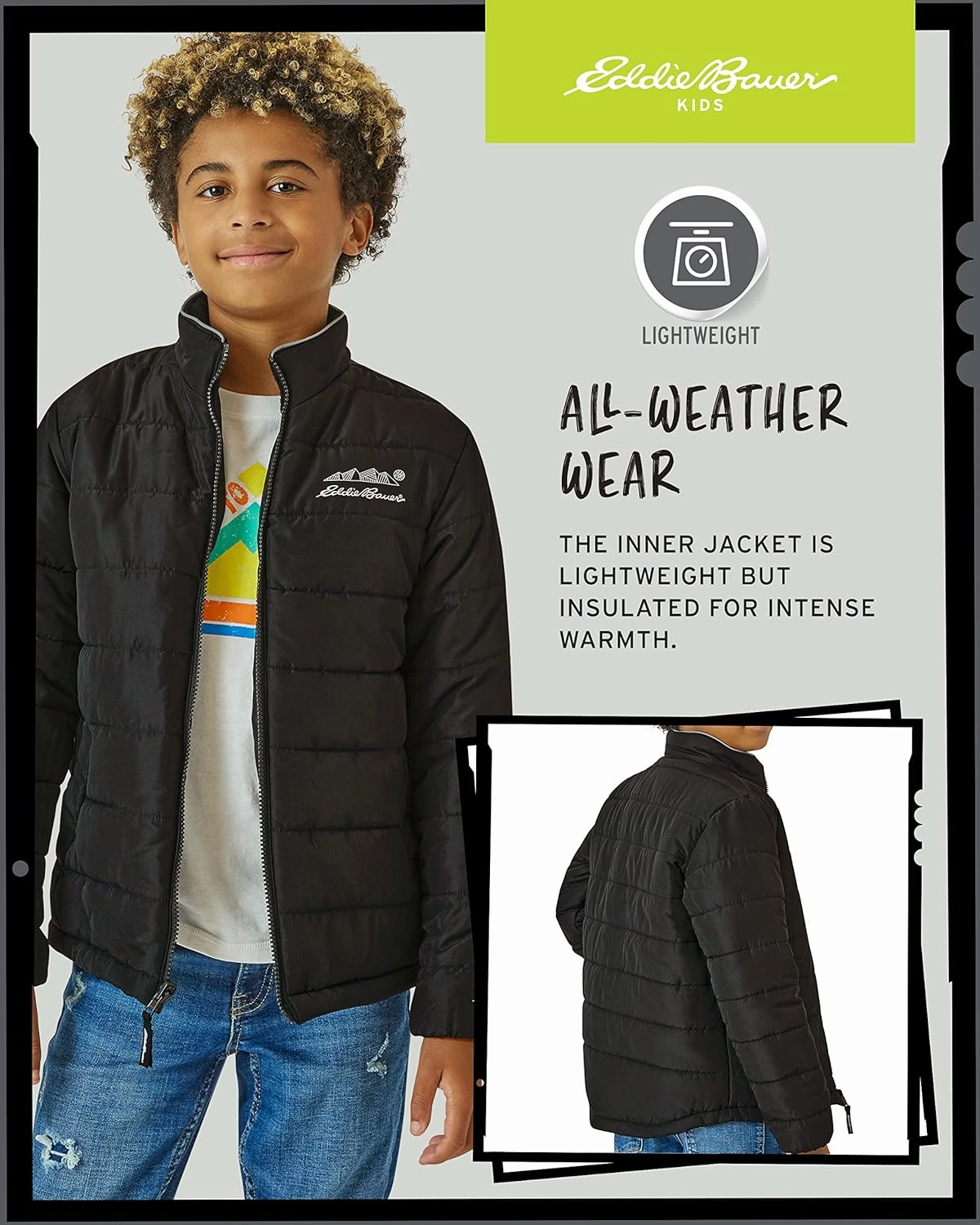 Eddie Bauer Kids' Ski Jacket - Waterproof 3 in 1 Insulated Coat with Removable Shell Jacket for Boys and Girls (3-16)