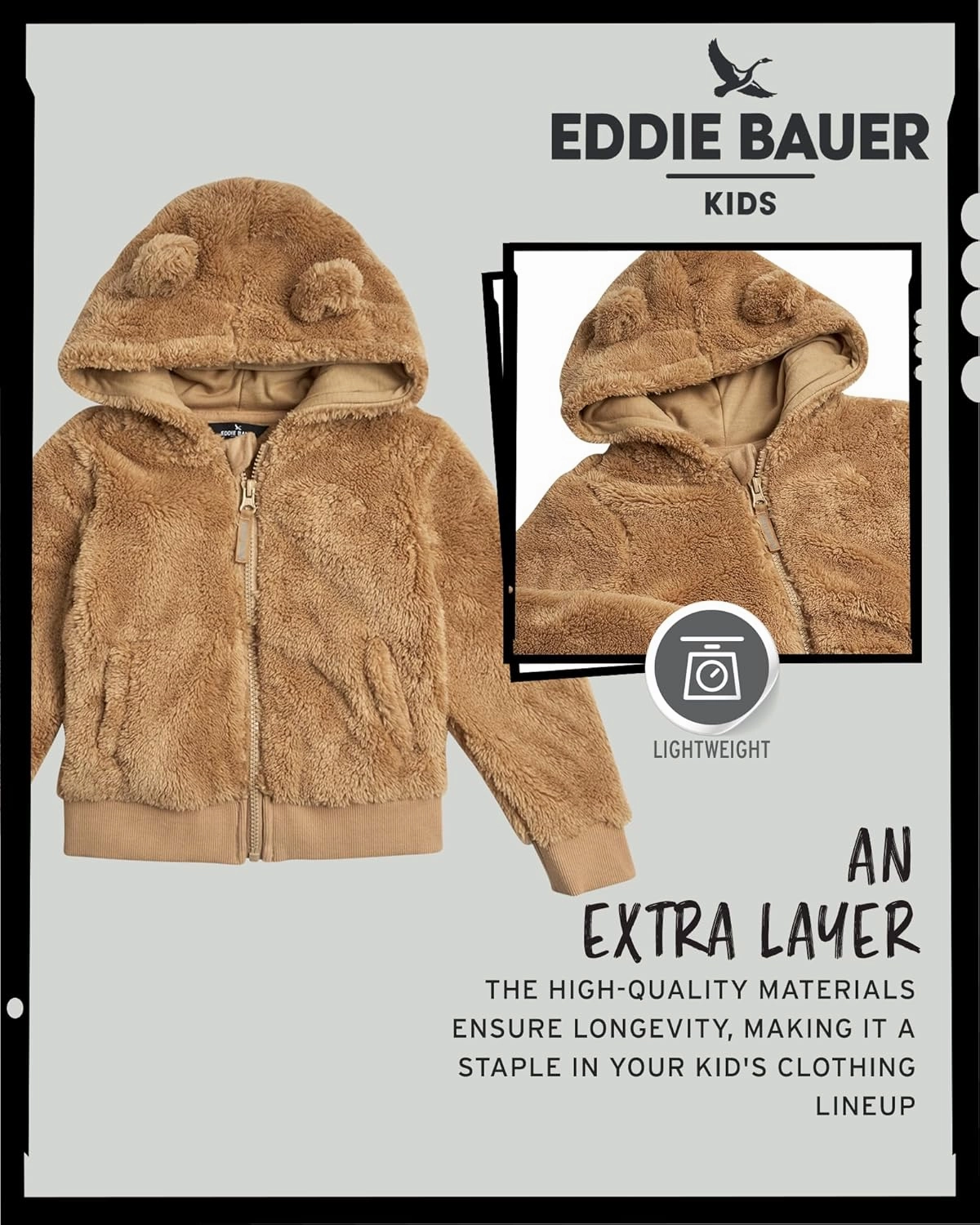 Eddie Bauer Toddler Zip Up Hoodie - Kids' Ultra Soft Sherpa Fleece Hoodie Sweatshirt for Toddler Boys and Girls (2T-4T)