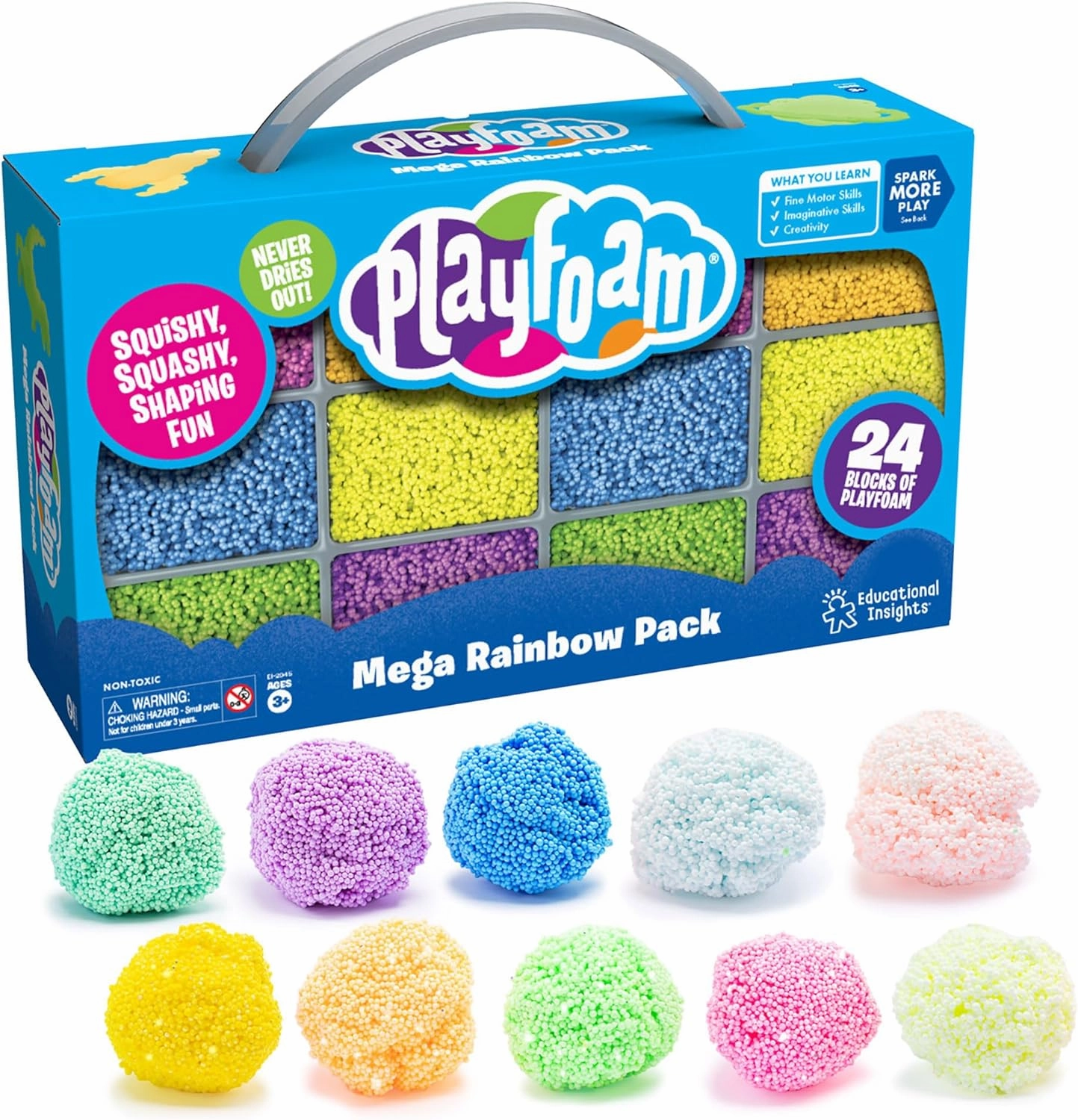 Educational Insights Playfoam Mega Pack with 10 Colors of Playfoam, Non-Toxic, Sensory Toy for Boys & Girls, Ages 3 