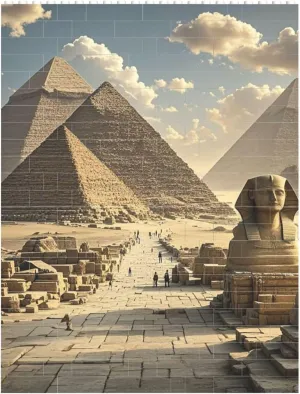 Egyptian Pyramids Building Block Puzzle Personalized Building Bricks for Adults Square Shaped Block Puzzle Building Valentine's Day Gifts for Home Decor Brick Puzzle