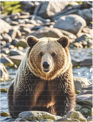Encounter Animal Bear Building Block Puzzle Personalized Building Bricks for Adults Square Shaped Block Puzzle Building Valentine's Day Gifts for Home Decor Brick Puzzle