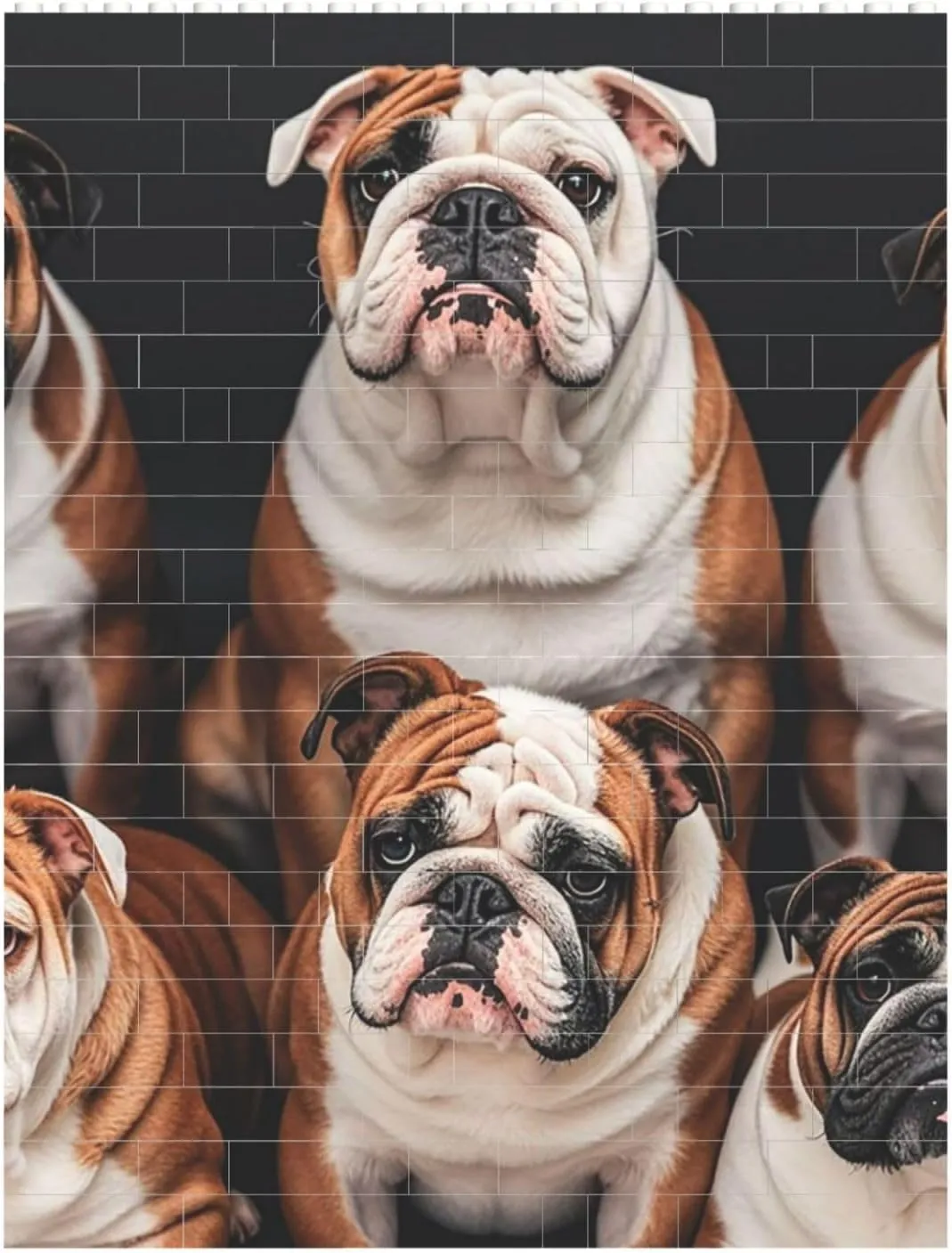 English Bulldogs Building Block Puzzle Personalized Building Bricks for Adults Block Puzzle Building DIY Brick Block Puzzles Valentine's Day Gifts for Home Decor Brick Puzzle
