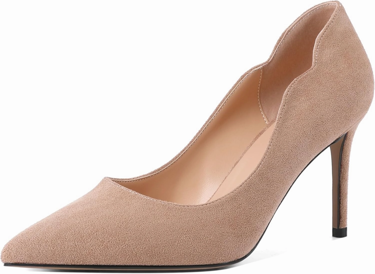 Esvowido Women's High Heel Pumps Heeled Pointed Toe Classic Stiletto Heels Slip on Sexy Evening Party Dress Shoes 3.4 Inch