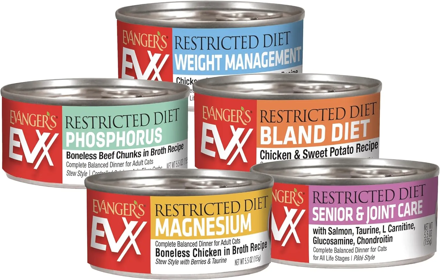 Evanger's EVX Restricted Diet: Weight Management Canned Cat Food - 24, 5.5 oz Cans