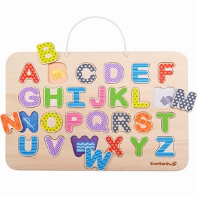 EverEarth Puzzle Alphabet & Magnetic Drawing Board Wooden