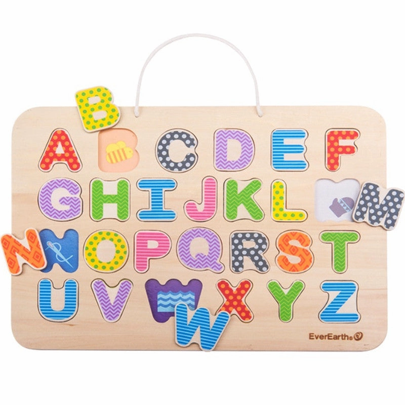 EverEarth Puzzle Alphabet & Magnetic Drawing Board Wooden