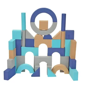 Excellerations Build N' Play Toddler Soft & Smooth Calm Color Unit Blocks, Set of 40