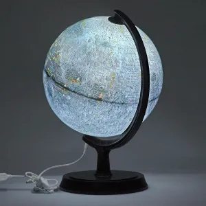 Explorer Illuminated Gray Moon Globe, 24cm/9.5", MI-24, Moon lamp, Moon light, Lunar Globe