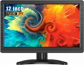 Eyoyo 12 Inch Small HDMI Monitor - Mini IPS Display, HD Video Screen, External Monitor for Laptop, Security Camera, Raspberry Pi, 1366x768, Built-in Speaker
