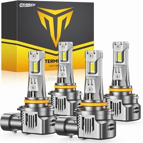 FAHREN Upgraded 9005 9006 Bulbs Combo, 80,000LM Ultra-Bright, 900% Brighter HB3 HB4 Fog Light Bulbs, 6500K Cool White, 99% CANBUS Compatibility, Plug and Play, IP68 Waterproof, Pack of 4.