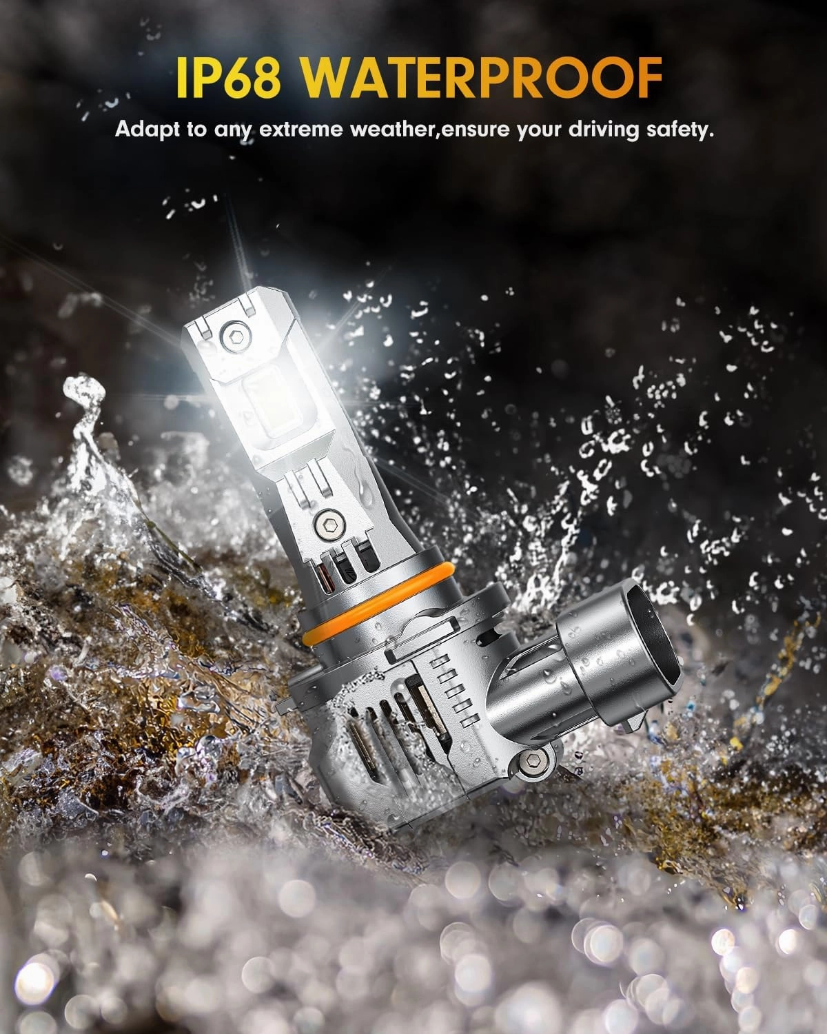 FAHREN Upgraded 9005 9006 Bulbs Combo, 80,000LM Ultra-Bright, 900% Brighter HB3 HB4 Fog Light Bulbs, 6500K Cool White, 99% CANBUS Compatibility, Plug and Play, IP68 Waterproof, Pack of 4.