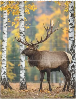 Fall Birch Leaves Elk Building Block Puzzle Personalized Building Bricks for Adults Square Shaped Block Puzzle Building Valentine's Day Gifts for Home Decor Brick Puzzle