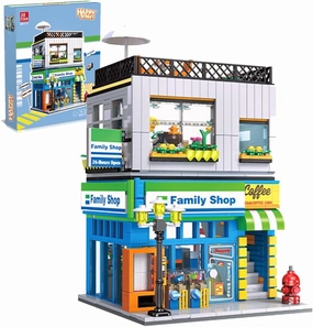 Family Shop Building kit,Commercial Street Series Street View Building Blocks to Display, Decorate,Great Toy Gifts for Adults(1310 Psc)
