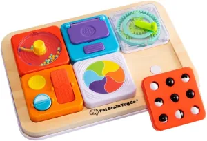 Fat Brain Toys PlayTab Essentials, Modular Sensory Activity Board for Babies and Toddlers Ages 12 Months 