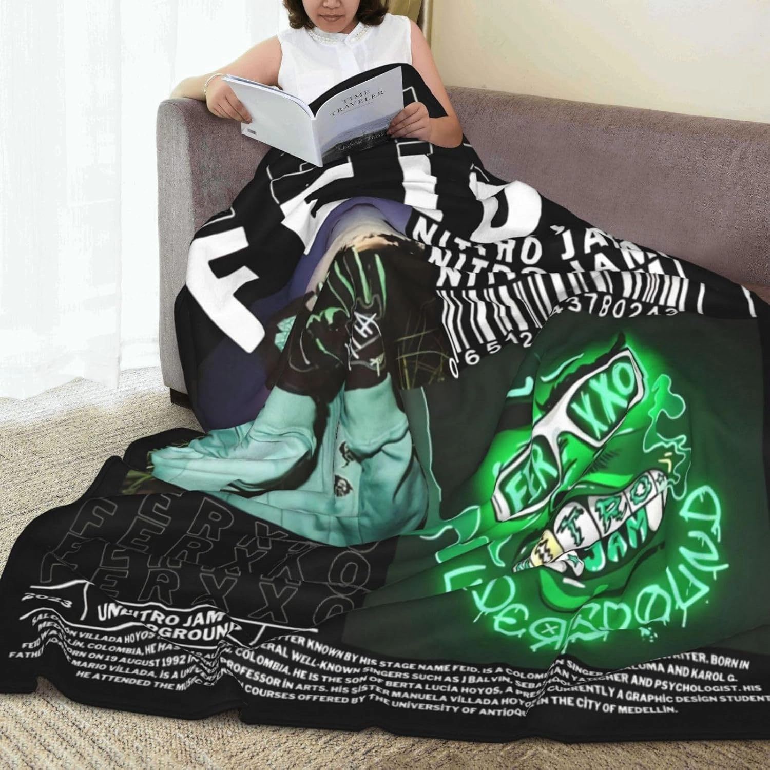 Feidss Musics Ferxxos Fleece Throw Blanket Flannel Air Conditioning Quilt for Couch Camping Travel 40"x30"
