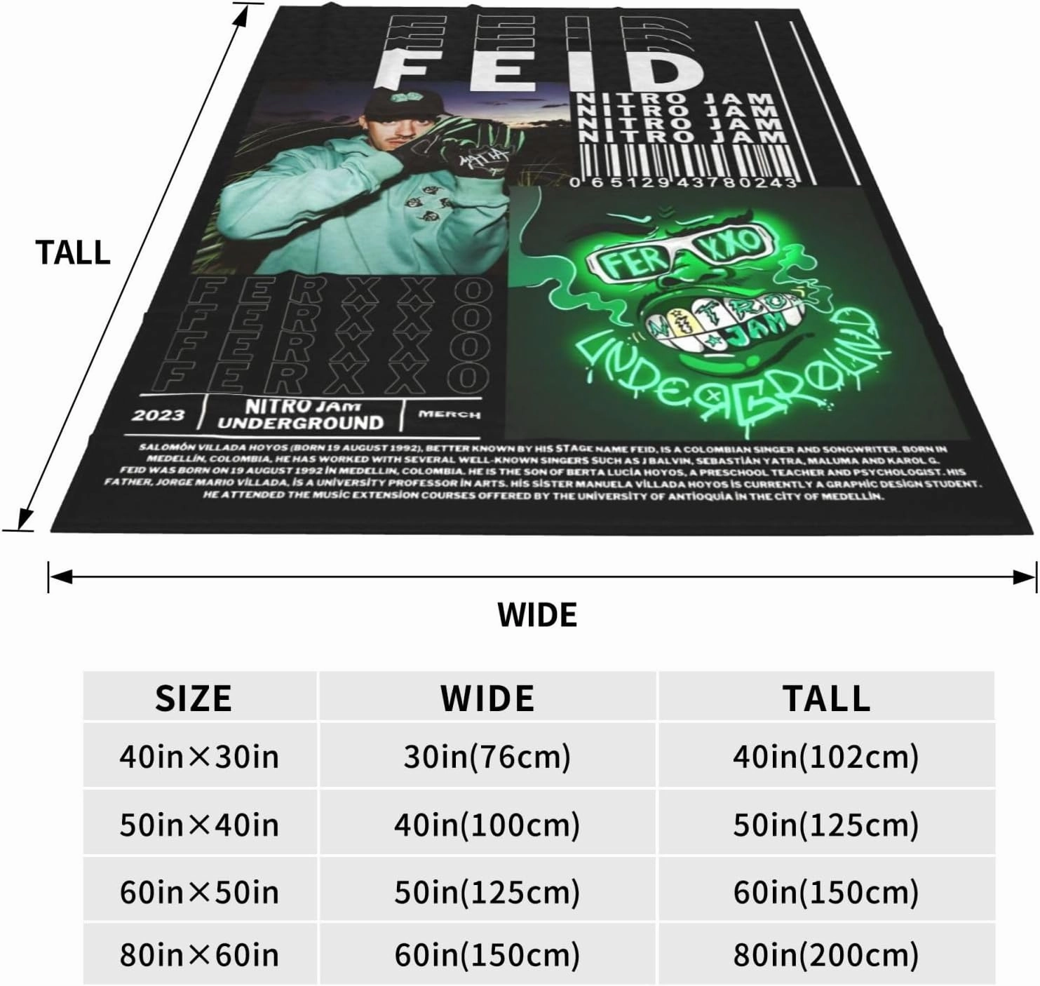 Feidss Musics Ferxxos Fleece Throw Blanket Flannel Air Conditioning Quilt for Couch Camping Travel 40"x30"