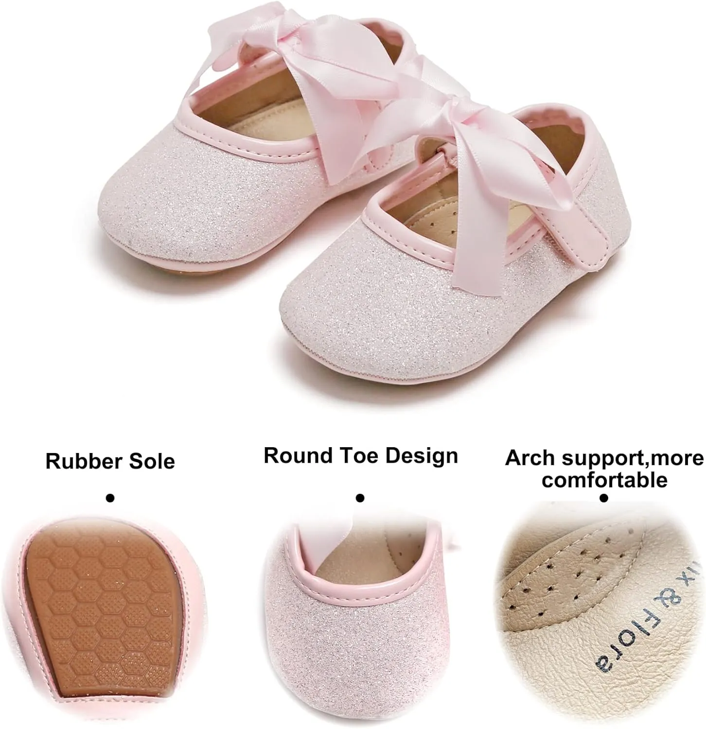 Felix & Flora Soft Sole Baby Shoes - Infant Baby Walking Shoes Moccasinss Rubber Sole Crib Shoes