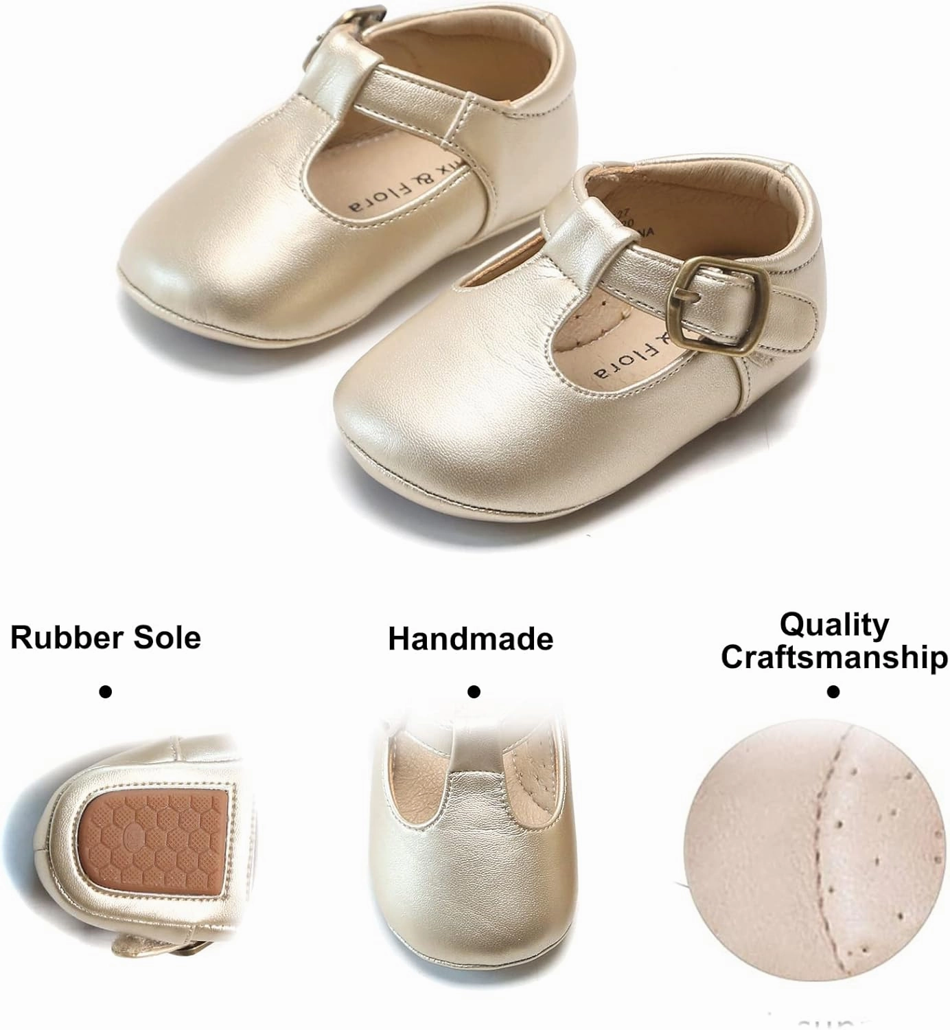 Felix & Flora Soft Sole Baby Shoes - Infant Baby Walking Shoes Moccasinss Rubber Sole Crib Shoes