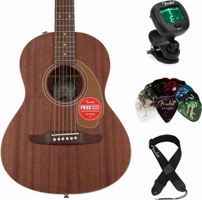 Fender Sonoran All Mahogany Mini Acoustic Guitar Bundle