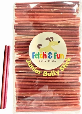 Fetch & Fun BULLYSTICKS - 6 Inch Bully Sticks (Thin - 25 Count) Bully Sticks for Small Dogs