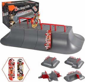 Finger Skateboard Park,Fingerboard Skate Park Kit with 2 Fingerboards and 12 Skatepark Ramps for Boys or Girls Gift,Skateboard Toys Christmas Birthday Gift for Kids(12 in 1)