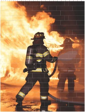 Firefighter Fireman Flame Building Block Puzzle Personalized Building Bricks for Adults Block Puzzle Building DIY Brick Block Puzzles Valentine's Day Gifts for Home Decor Brick Puzzle