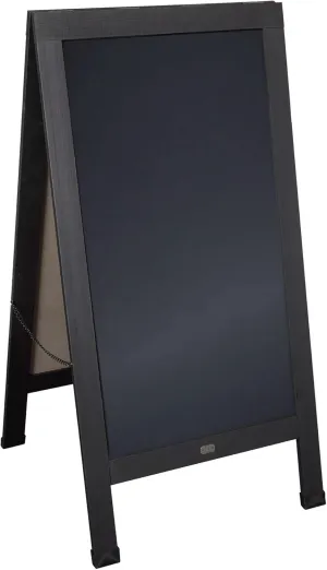 Flash Furniture Canterbury Magnetic Chalkboard Sign Set - Black Wood Frame - 48" x 24" - Indoor/Outdoor - Includes 8 Chalk Markers, 10 Stencils, 2 Magnets