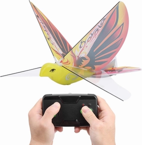 flexman Electronic Flying Bird Toy, 8.3 X 10.6in High Simulation LED RC Ebird Toy, Bionic Flapping Wings Bird Helicopter for Indoor Outdoor