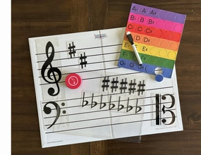 Foldable Music Staff Magnetic White Board Bundle - RAINBOW magnets