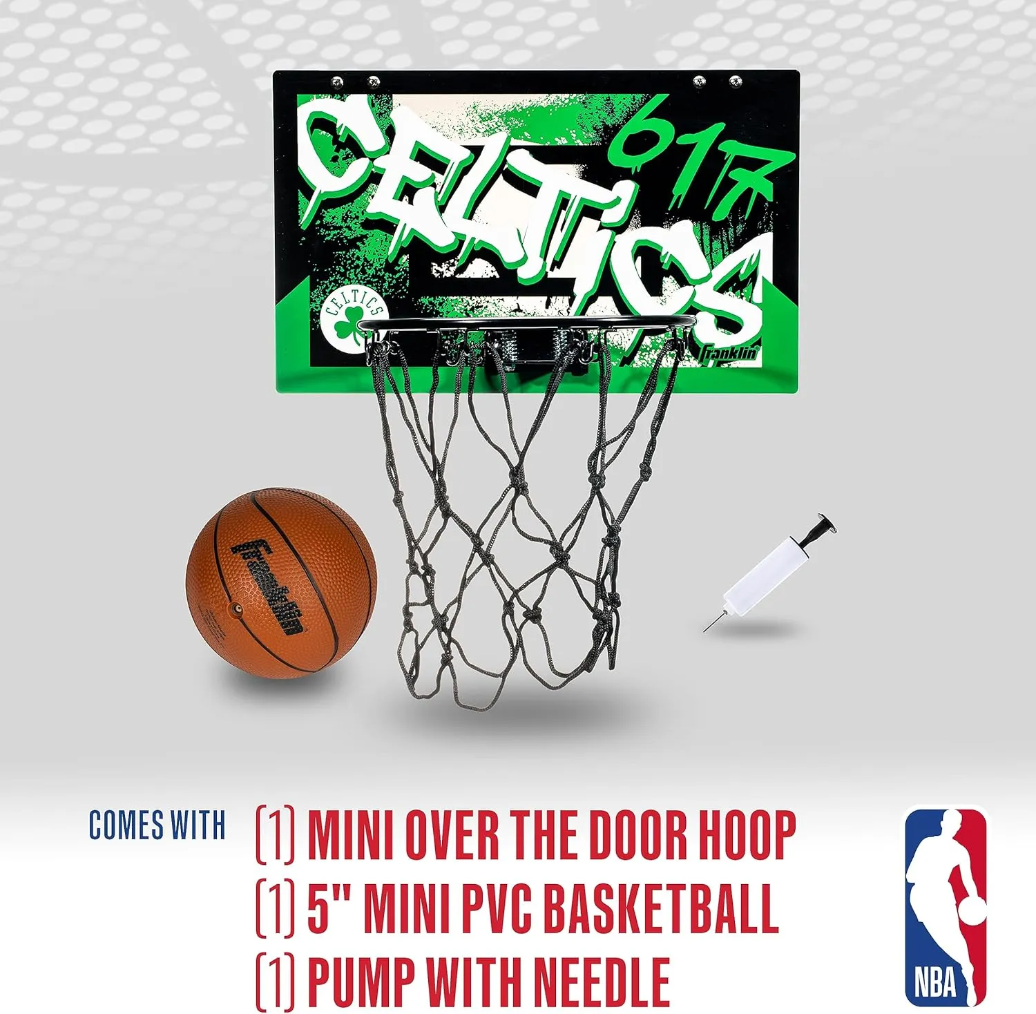 Franklin Sports NBA Team Over the Door Basketball Hoops - Kids Indoor Mini Basketball Hoop   Ball Set - NBA Fan Mini Hoops