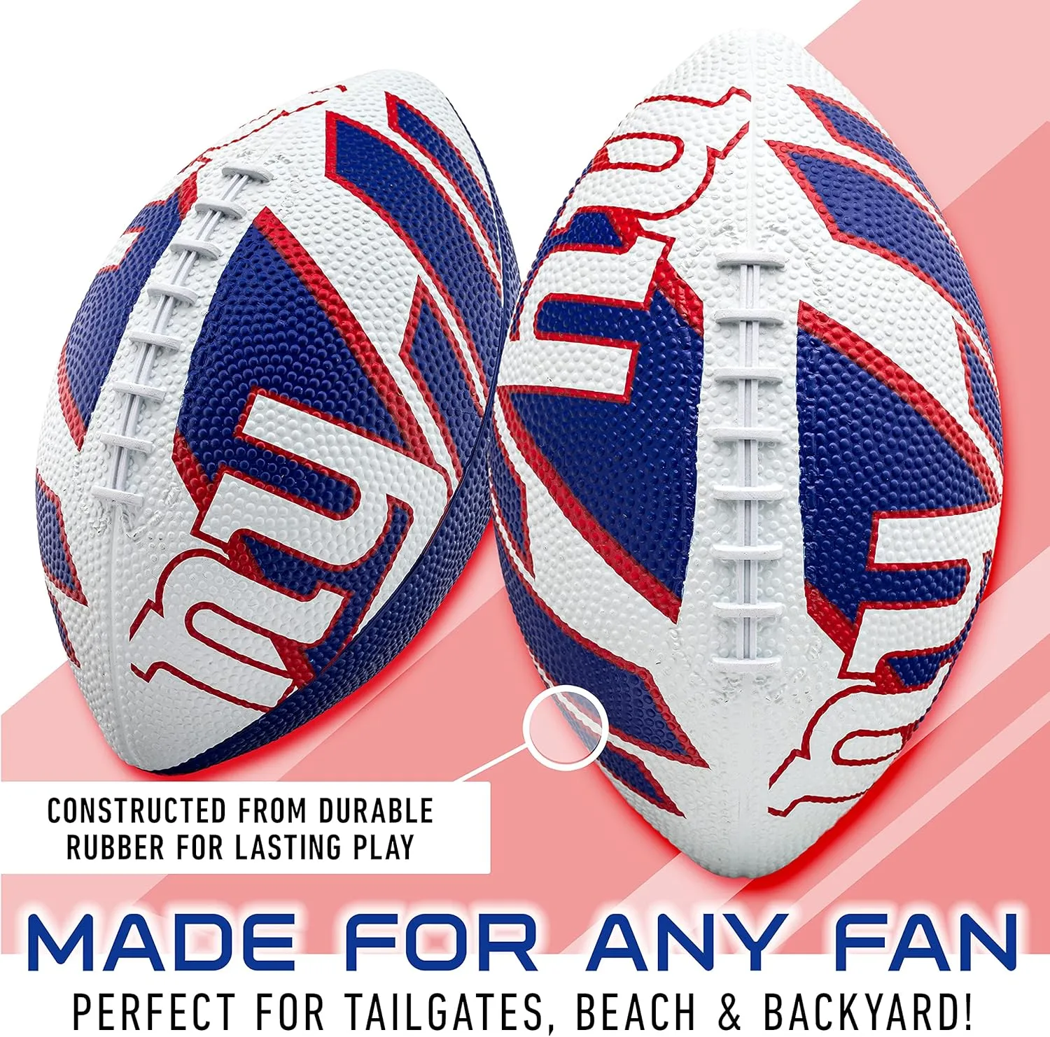 Franklin Sports NFL Team Footballs - Rubber Youth Mini Footballs for All NFL Teams - Kids Junior 8.5" Football - Official NFL Licensed Footballs