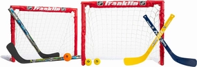 Franklin Sports - NHL Kids Folding Hockey Goals Set - (2) Street Hockey & Knee Hockey Goals - (2) Adjustable Youth Hockey Sticks, (2) Knee Hockey Sticks, (2) Mini Hockey Balls   (1) Street Hockey Ball