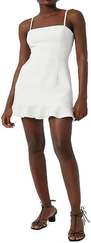 French Connection Womens Whisper Frill Hem Flounce Sleeveless Mini Dress