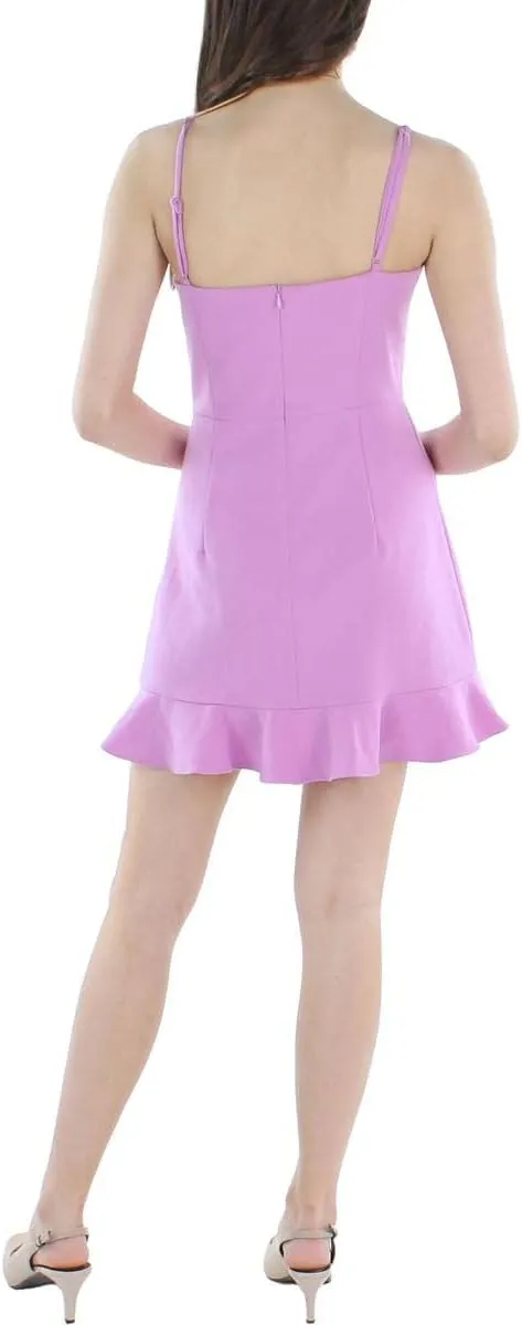 French Connection Womens Whisper Frill Hem Flounce Sleeveless Mini Dress