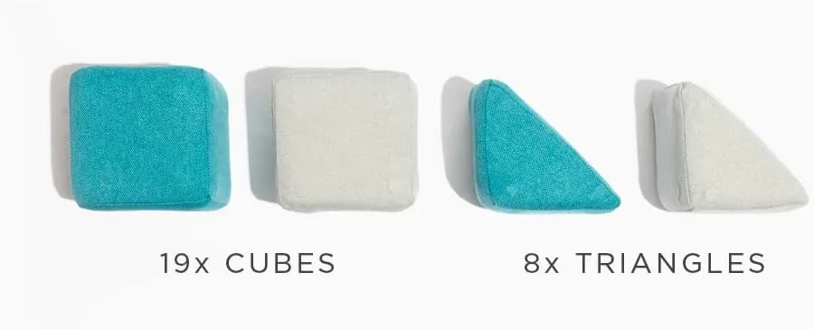 Freshly Picked MagnetBlox Magnetic Construction Blocks for Kids, Standard Set, Blue Gray