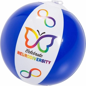 Fun Express 5" Mini Blue & White Inflatable Neurodiversity Beach Balls - 12 Pieces