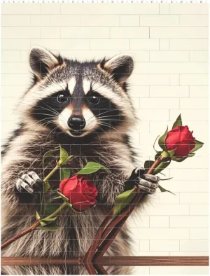 Funny Raccoon Building Block Puzzle Personalized Building Bricks for Adults Block Puzzle Building DIY Brick Block Puzzles Valentine's Day Gifts for Home Decor Brick Puzzle