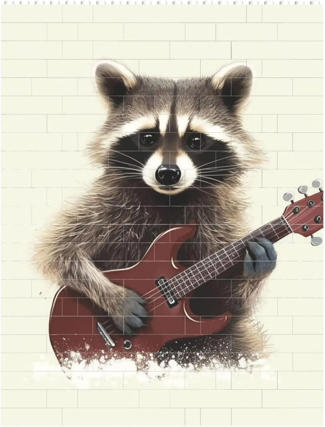Funny Raccoon Building Block Puzzle Personalized Building Bricks for Adults Square Shaped Block Puzzle Building Brick Block Puzzles Valentine's Day Gifts for Home Decor Brick Puzzle