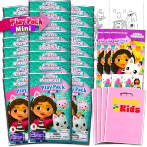Gabby's Dollhouse Mini Party Favors Set for Kids - Bundle with 24 Mini Gabby's Dollhouse Grab n Go Play Packs with Coloring Pages, Stickers and More (Gabby's Dollhouse Birthday Party Supplies)