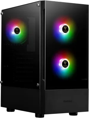 Gamdias RGB Gaming ATX Mid Tower Computer PC Case with Side Tempered Glass Panel and a Magnetic Dust Filter & 3 Built-in 120mm ARGB Fans