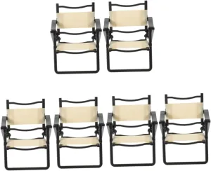 Garneck 5sets 2pcs Miniature Beach Chair Dollhouse Accessories Realistic Folding Chair Decor for Outdoor Scenes and Beach Play Lightweight Safe Material Enhances Dollhouse Furniture 2pcs*5