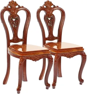Gatuida 2pcs Miniature Dollhouse Chairs Dollhouse Miniature Furniture Mini Chair for Boys and Girls