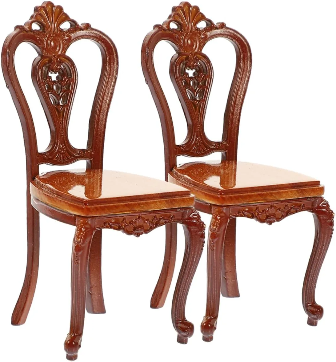 Gatuida 2pcs Miniature Dollhouse Chairs Dollhouse Miniature Furniture Mini Chair for Boys and Girls