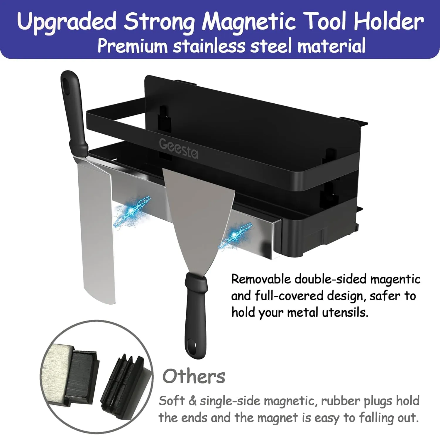 Geesta Upgraded Griddle Caddy for Blackstone 28"/36" Griddles/Weber Grill/Prep Cart, BBQ Grill Accessories Space Saver with Magnetic Tool Holder & Paper Towel Holder