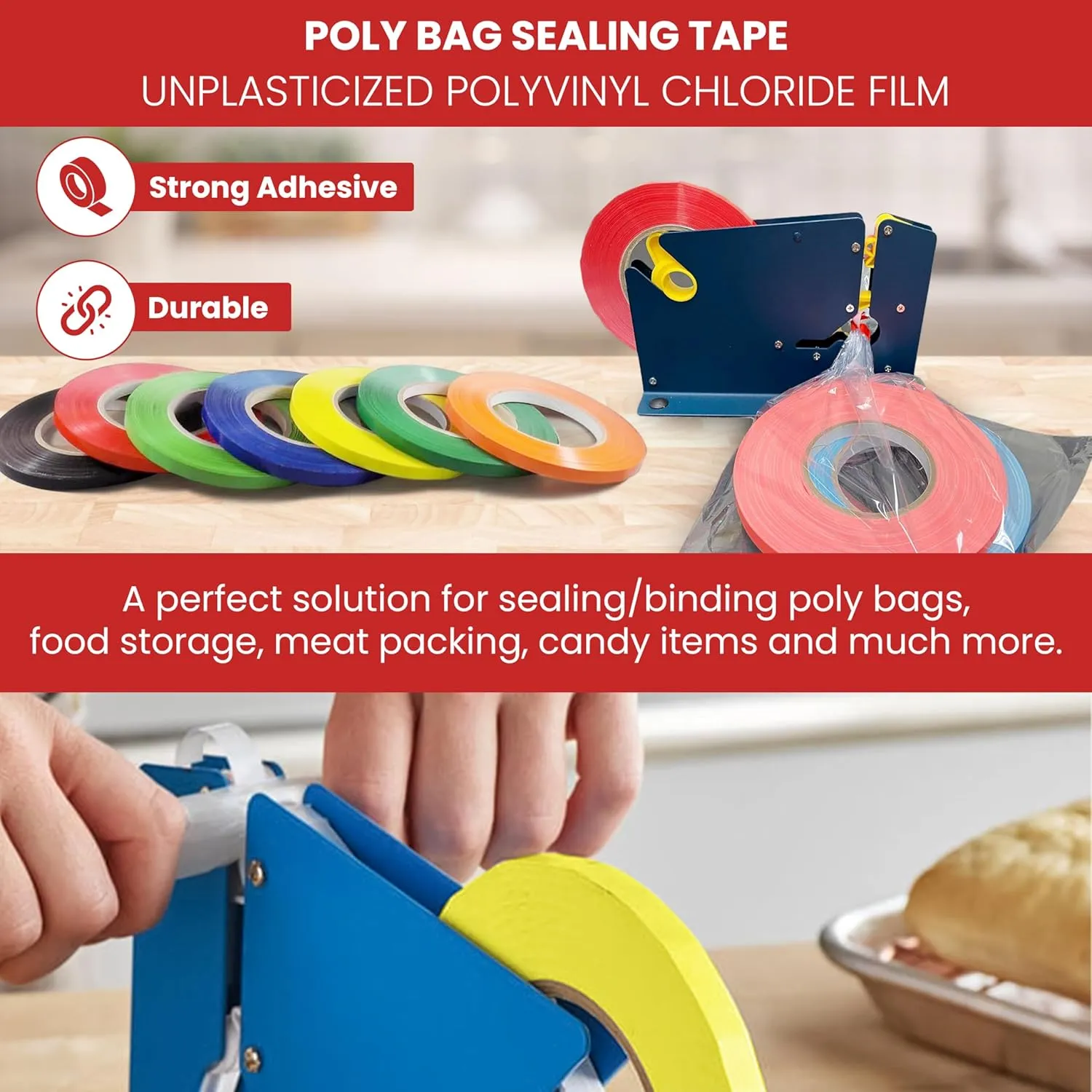 GGR Supplies T.R.U. UPVC-24BS Light Blue Poly Bag Sealing Tape: 3/8 in. x 180 yds. (Pack of 10)