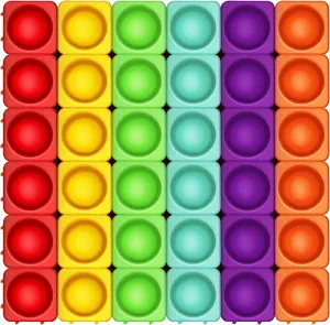Giant Pop Blocks Bubble Premium Silicone Pop Fidget Blocks for Endless Joy and Education - Vibrant Pop Blocks for Imaginative Play and Puzzle Games-Toy Gift for Kids (36PCS)